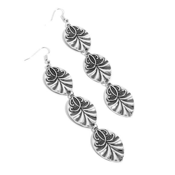 Rustic Range - Silver Earrings - Picture 2 of 2